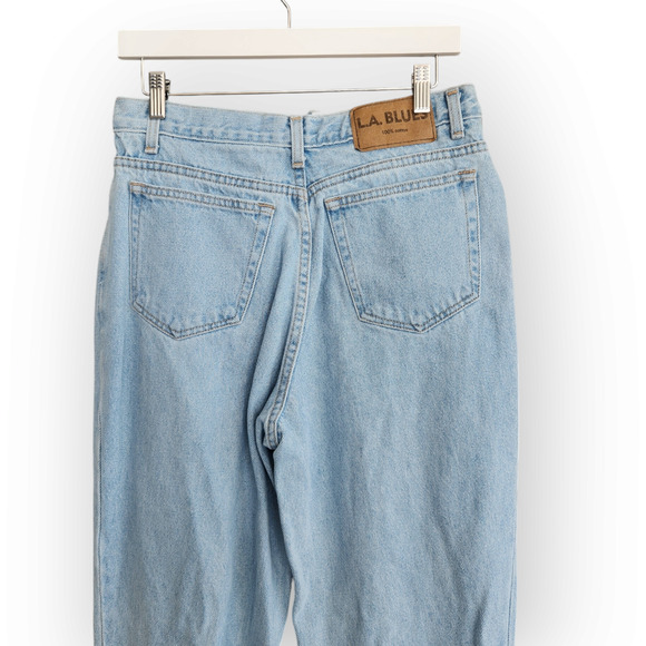 Vintage 90s LA Blues Light Wash High Waisted Straight Leg Jeans 6 - Picture 5 of 9